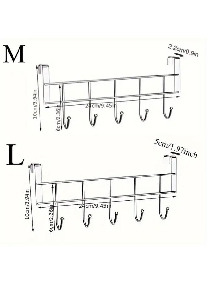 Over The Door Hanger 5 Hook Metal Wall Mounted Coat Towel Rack Size M Rust Resistant - Image 5