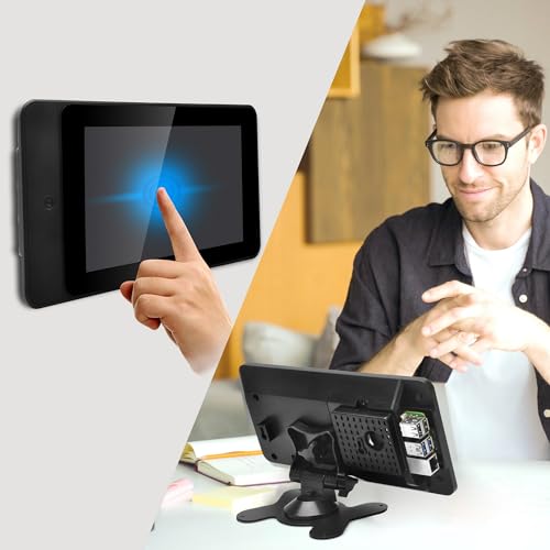 OSOYOO PiStudio Case Designed for Raspberry Pi Official 7" DSI Touchscreen (1st Gen 800x480) & OSOYOO 7" IPS 800×480 DSI Screen – Wall and Desk Mount Stand for Pi 5/4/3 – Friendly Durable Workstation - Image 5