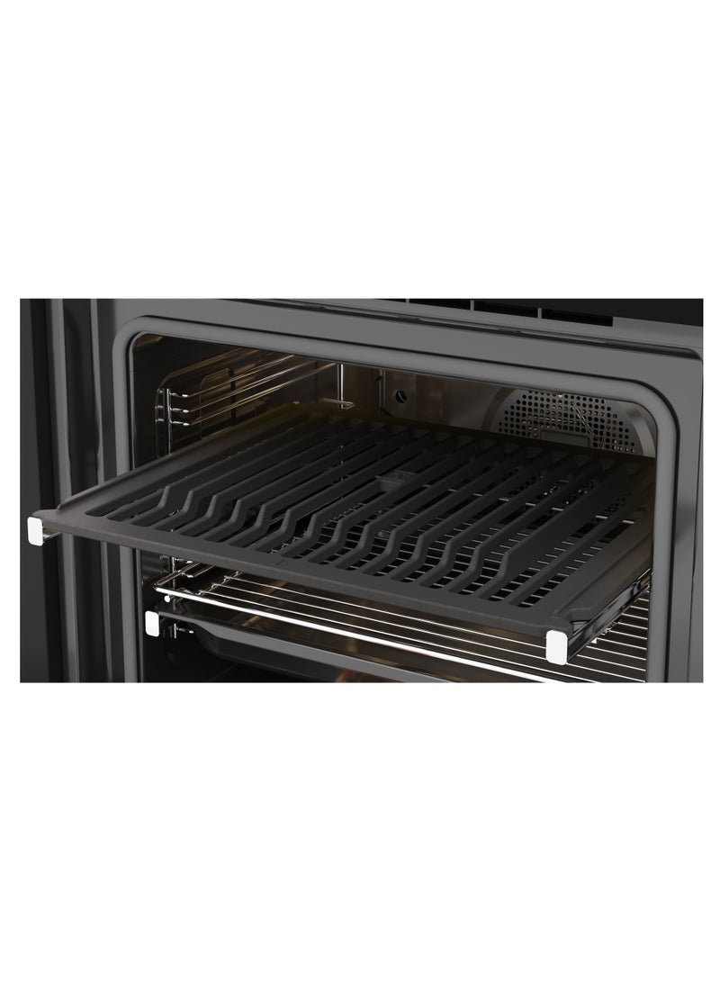 TEKA SteakMaster 71L Multifunction Pyrolytic Oven with Special Grill and Cast iron grid for Steaks Pyrolytic & HydroClean System 71 L 3518 W 111000055 Black Glass with StainlessSteel Frame - Image 3