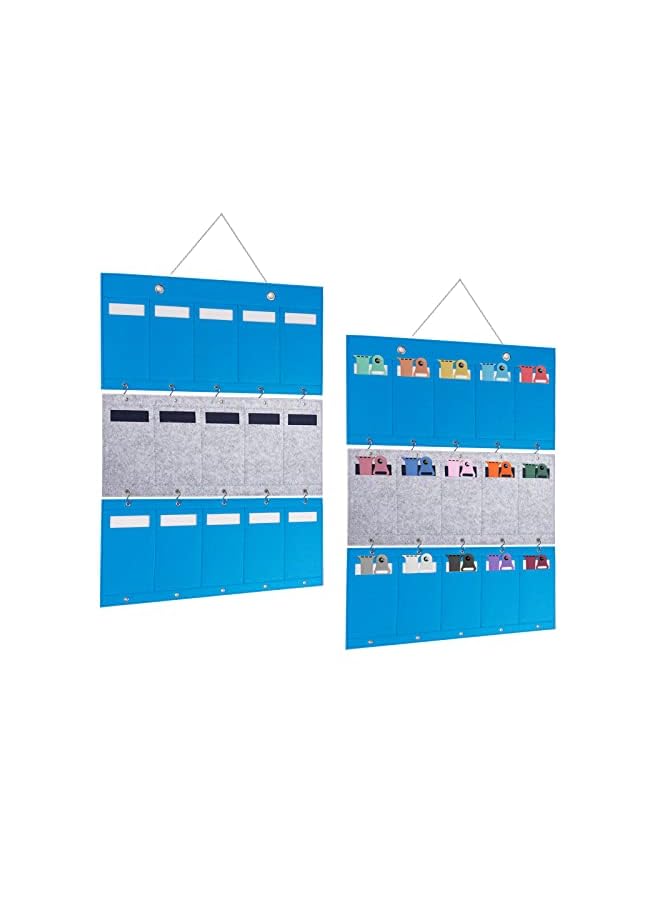 Raxoom Storage Bag, watch band Storage Bag, Glasses Storage Bag, Wall Mount Glasses Frame, Three-section construction, hanging organizer with 15 pockets, Suitable for Glasses, Watch Bands (blue) - Image 3