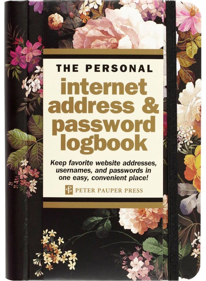 Peter Pauper Press Midnight Floral Internet Address & Password Logbook - Image 1