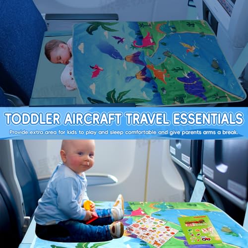 Gocozy Toddler Airplane Bed with Blanket Airplane Seat Extender for Kids Travel Essentials for Kids Dinosaur - Image 3