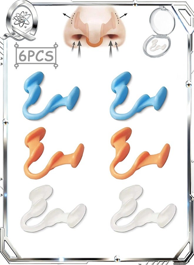 Quantum 6 PCS Mini Stop Snoring Device, Anti-Snoring Silicone Nose Clip, Comfortable Reusable Snore Relief - Image 1