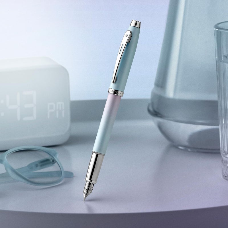 SHEAFFER قلم حبر سائل بتدرج لوني أزرق ووردي مع تشطيبات مطلية بالكروم - متوسط - Image 2