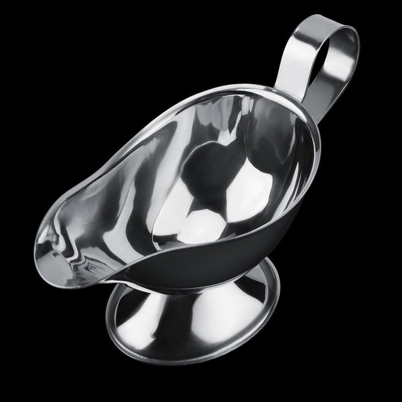 Sorandy Stainless Steel Sauce Boat, Ergonomic Handle Leak Proof Design, Oval Anti Skid Base Serving Boat, Ideal for Restaurant, Kitchen & Home Use (10 ounces) - Image 3