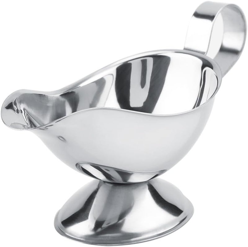 Sorandy Stainless Steel Sauce Boat, Ergonomic Handle Leak Proof Design, Oval Anti Skid Base Serving Boat, Ideal for Restaurant, Kitchen & Home Use (10 ounces) - Image 1