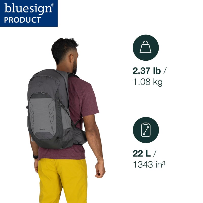 Osprey Talon 22L Men's Lightweight Hiking Backpack - Small Daypack for Travel & Camping, Phantom Grey/Dark Charcoal - Image 2