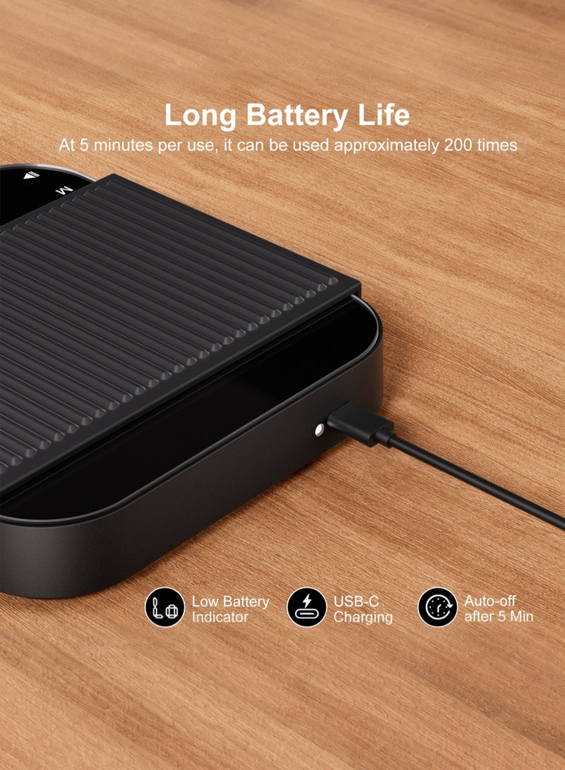 ألتريان ميزان قهوة مزود بموقت، سعة ٣ كجم/دقة ٠.١ جرام، ميزان إسبرسو وتقطير عالي الدقة مع صفر أوتوماتيكي، ميزان طعام مطبخي قابل للشحن بشاشة رقمية LED وحساس لمسي وغلاف سيليكون، ٦ وحدات قياس - Image 5