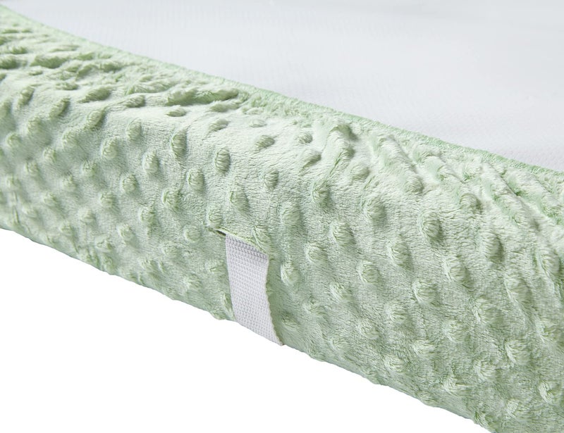 Aullar Solid Changing Table Pad Cover Cradle Sheet, Fits 32"/34''x16 Contoured Diaper Changing Pad, Ultra Soft Cozy Dots Plush Changing Table Covers, Breathable Wipeable Removable (Green) - Image 4