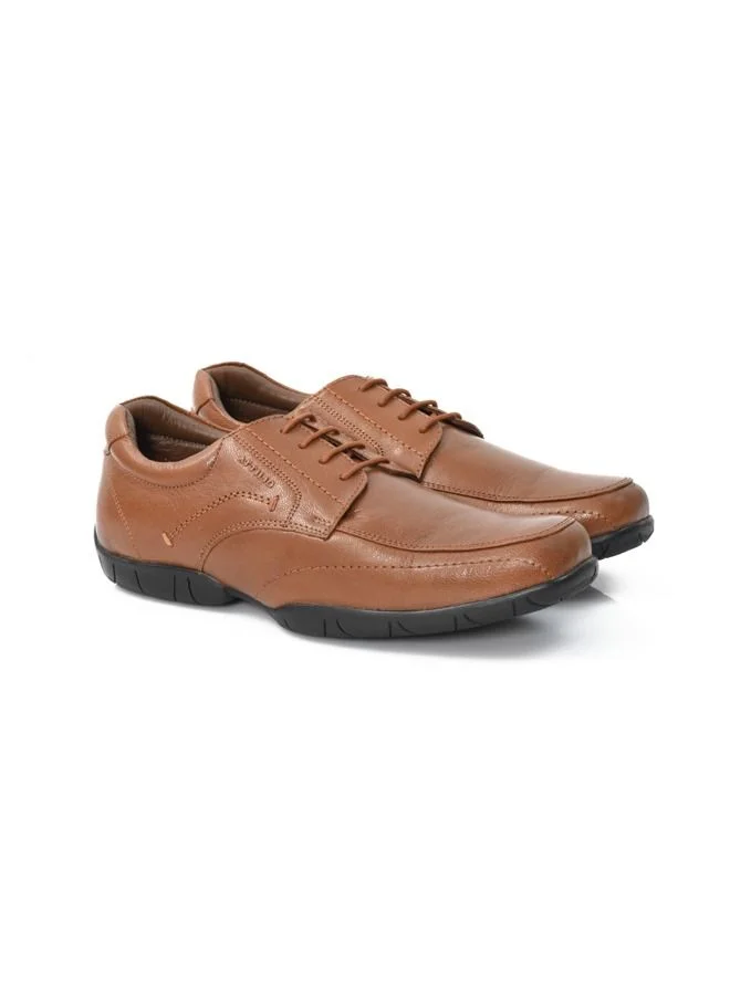 ATTILIO Men's ALDOS 6 Derby Lace up Comfort Tan Brown Leather Work Office Formal Occasion Party Casual Wear Italian Design Anti Skid Padded Insole Premium Shoes