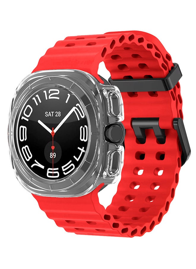 CATANES (for Samsung Galaxy Watch 7 Ultra 47mm) 2 Packs Silicone Band and Case, Soft Ocean Silicone Sport Strap Replacement Accessory  - Image 3