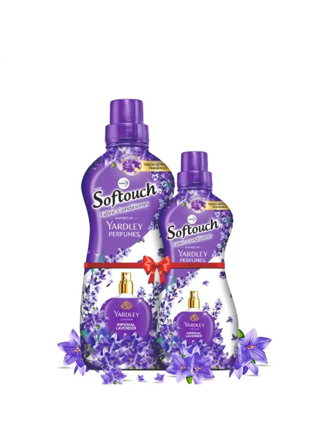 Softouch Yardley Fabric Conditioner|Long lasting Fragrance|Imperial Lavender - 800 + 210 ml