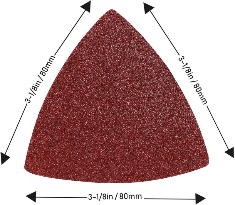 HEMUNC Triangle Oscillating Multi Tool Sanding Pads, 60Pcs 3-1/8 Inch Oscillating tool sandpaper for Triangle Multitool Sanding pads assorted 40/60/80/120/180/240 Grits - Image 2