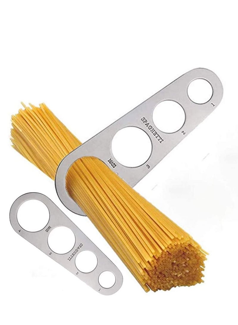 Spaghetti Measure Portion Control 2 Pack 4-Holes Stainless Steel Pasta Cook Kitchen Cake Ruler Noodle - Image 1