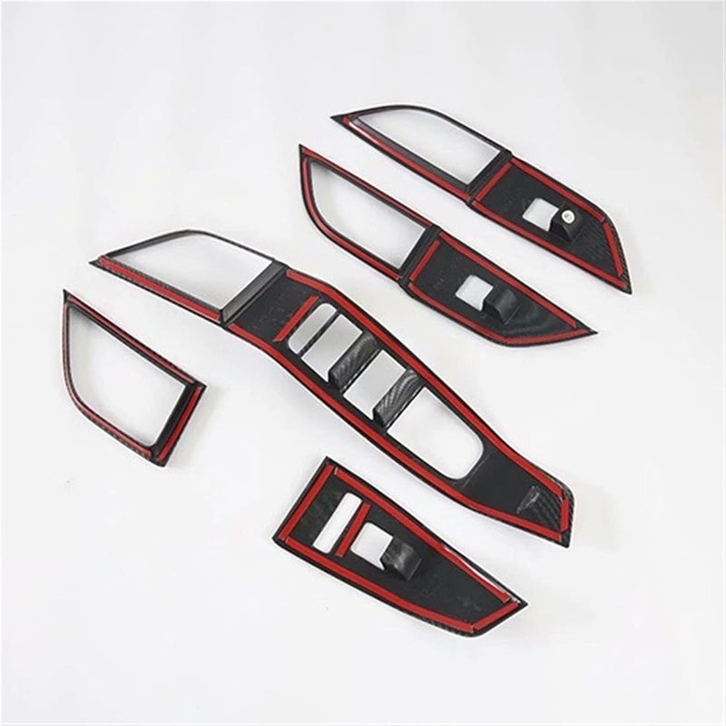 Yurefax تريم مفتاح نافذة الباب من يوريفكس من ألياف الكربون لسيارة نيسان إكس-تريل روج - Image 5