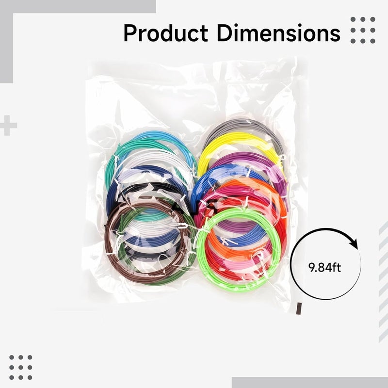 15 Colors Printing Pen Filament, 147.6 Ft Pla 1.75 Mm, High-Temperature Resistant, Quick Molding, Safe, Non-Deforming - Image 3