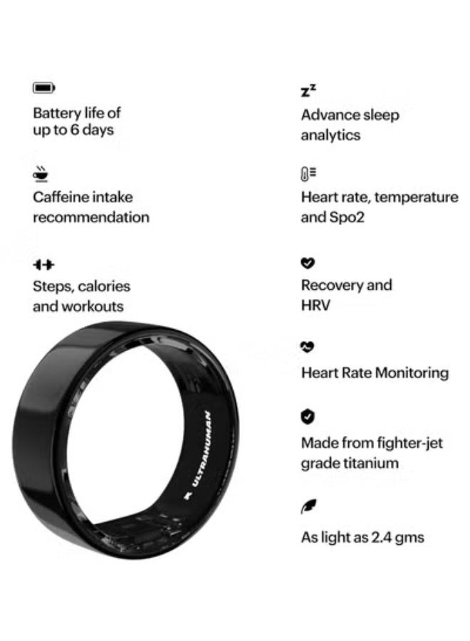 AROAQ Ring AIR - Advanced Sleep-Tracking Wearable, HRV, Heart Rate & Temperature Monitoring, Track Workout, Movement & Recovery, Water Resistant up to 100 m(Size 8)  - Image 2