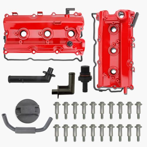 MITZONE Upgrade Aluminum Valve Covers Left and Right Compatible with 2003-2008 Nissan 350Z Infiniti FX35 G35 M35 VQ35DE 3.5L Part # 13264AM600 13264AM610 - Image 1