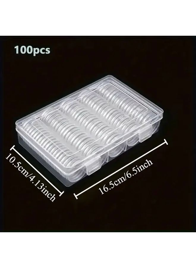 Model 100 Transparent Capsule Storage Box For Coins Collectibles Clear Display Case Secure Lid - Image 2