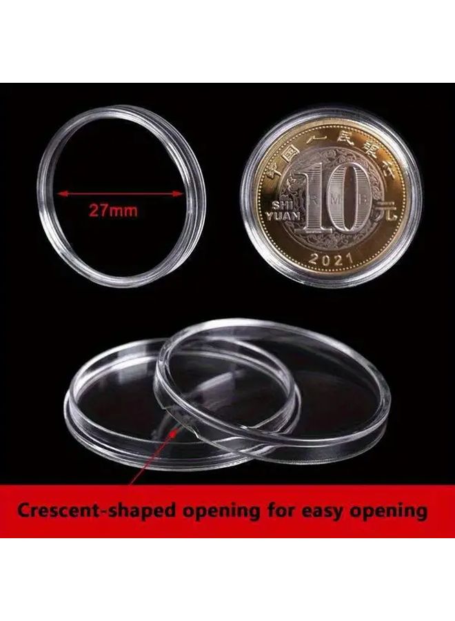 Model 100 Transparent Capsule Storage Box For Coins Collectibles Clear Display Case Secure Lid - Image 5