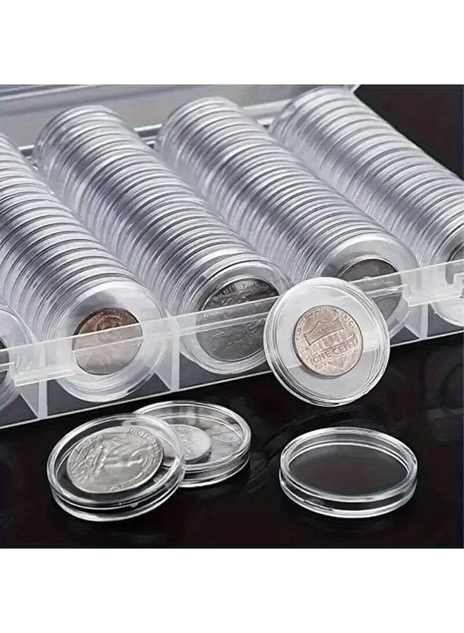 Model 100 Transparent Capsule Storage Box For Coins Collectibles Clear Display Case Secure Lid - Image 4