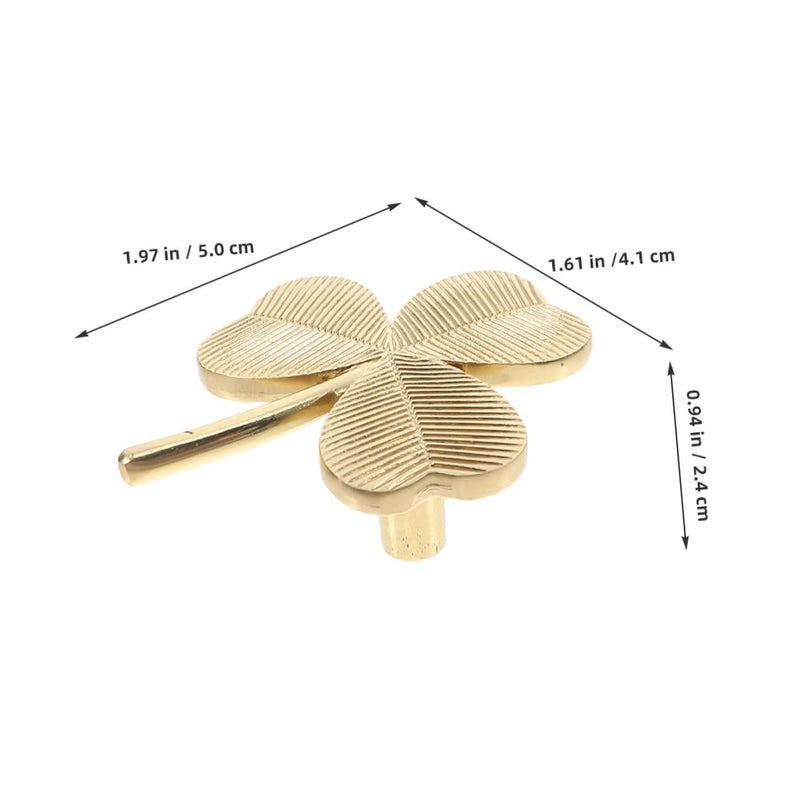 Solid Brass Shamrock Drawer Pulls Vintage Leaf Shaped Cabinet Handles For Kitchen Wardrobe - Image 3