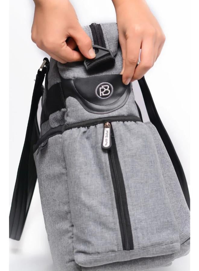 Petit Bebe Baby Diaper Bag Premium – Grey & Black - Image 3