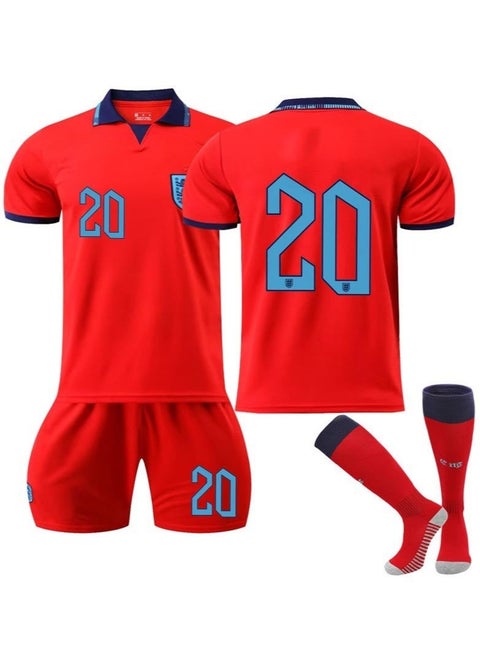 This football jersey includes a 3-piece set of top, pants, socks, the fabric is comfortable, breathable and elastic, making it a No. 20 jersey suitable for both adults and children to go out for sports