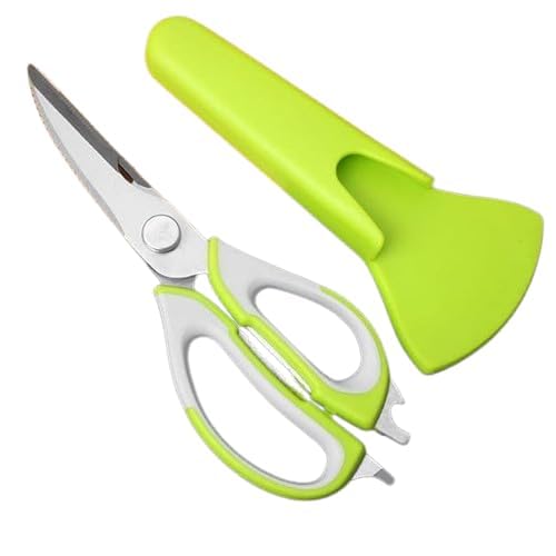 Rasamrut Heavy Duty Stainless Steel Kitchen Scissors 10 in 1 Multicolored Household Scissors with Magnetic Holder for Fish Seafood Chicken Peeler Opener and Slicing  - Image 2