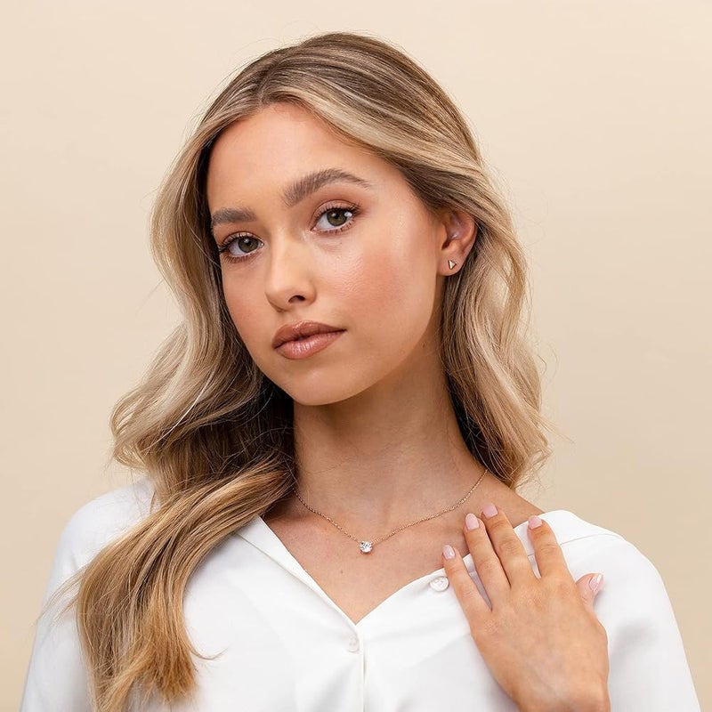 PAVOI 14K Gold Plated Crystal Solitaire 1.5 Carat (7.3mm) CZ Dainty Choker Necklace Gold Necklaces for Women - Image 3