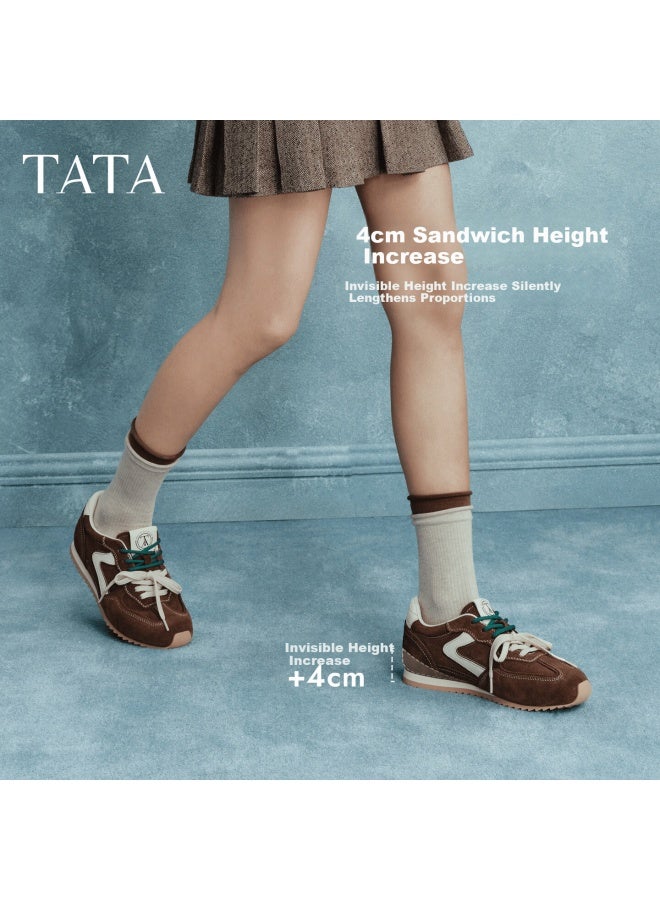 Tata Autumn New Thick-soled Breathable Women's Sneakers Brown/white Am6 39 - Image 3