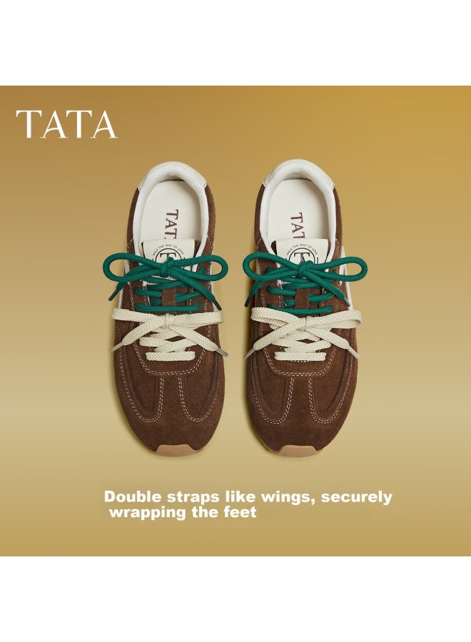 Tata Autumn New Thick-soled Breathable Women's Sneakers Brown/white Am6 39 - Image 2