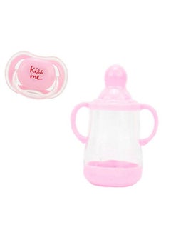 Aori Baby Dolls Bottle And Magnetic Pacifier For Reborn Dolls Accessories For 22 Inch Lifelike Baby Doll Pink Set  - Image 2