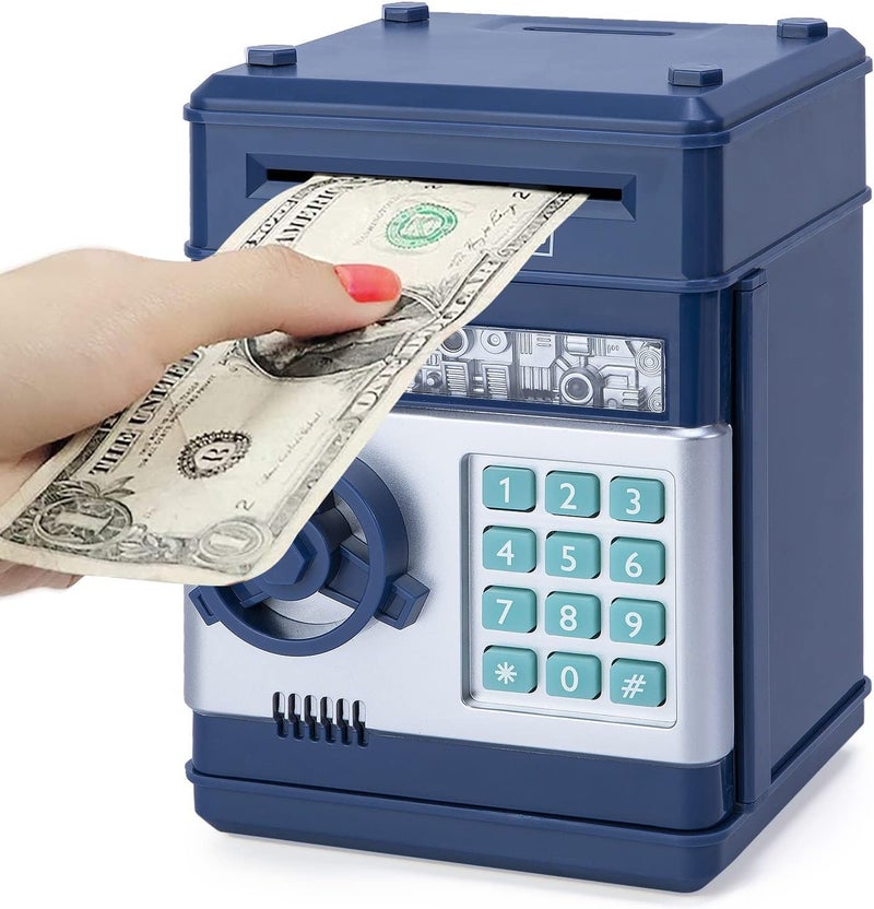 Refasy Kids Toys for Boys Girls Age 3-5,Electronic Piggy Banks for Kids Money Savings Box Toys Mini ATM Coin Bank for Children Best Birthday Xmas Gifts Cash Coin Can for Kid 8-12 Year Old  Black - Image 1
