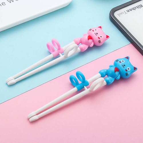 Zytiqt 2 PCS Chopsticks for Kids, Training Chopsticks Set for Beginners, Easy to Use for Children 1-6 Years, Suitable for Home and School Use(Pink and Blue) - Image 4