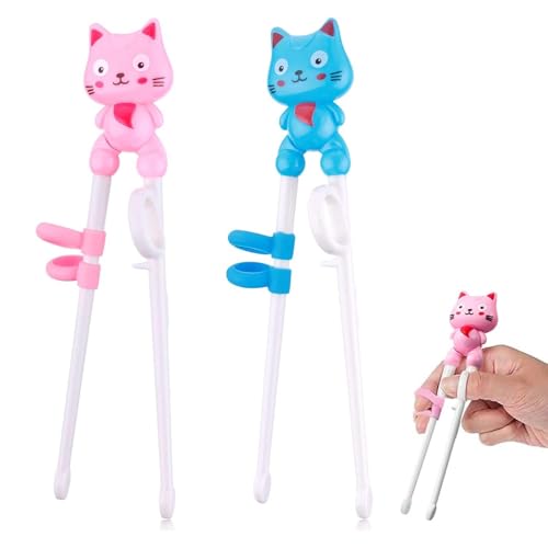 Zytiqt 2 PCS Chopsticks for Kids, Training Chopsticks Set for Beginners, Easy to Use for Children 1-6 Years, Suitable for Home and School Use(Pink and Blue) - Image 1
