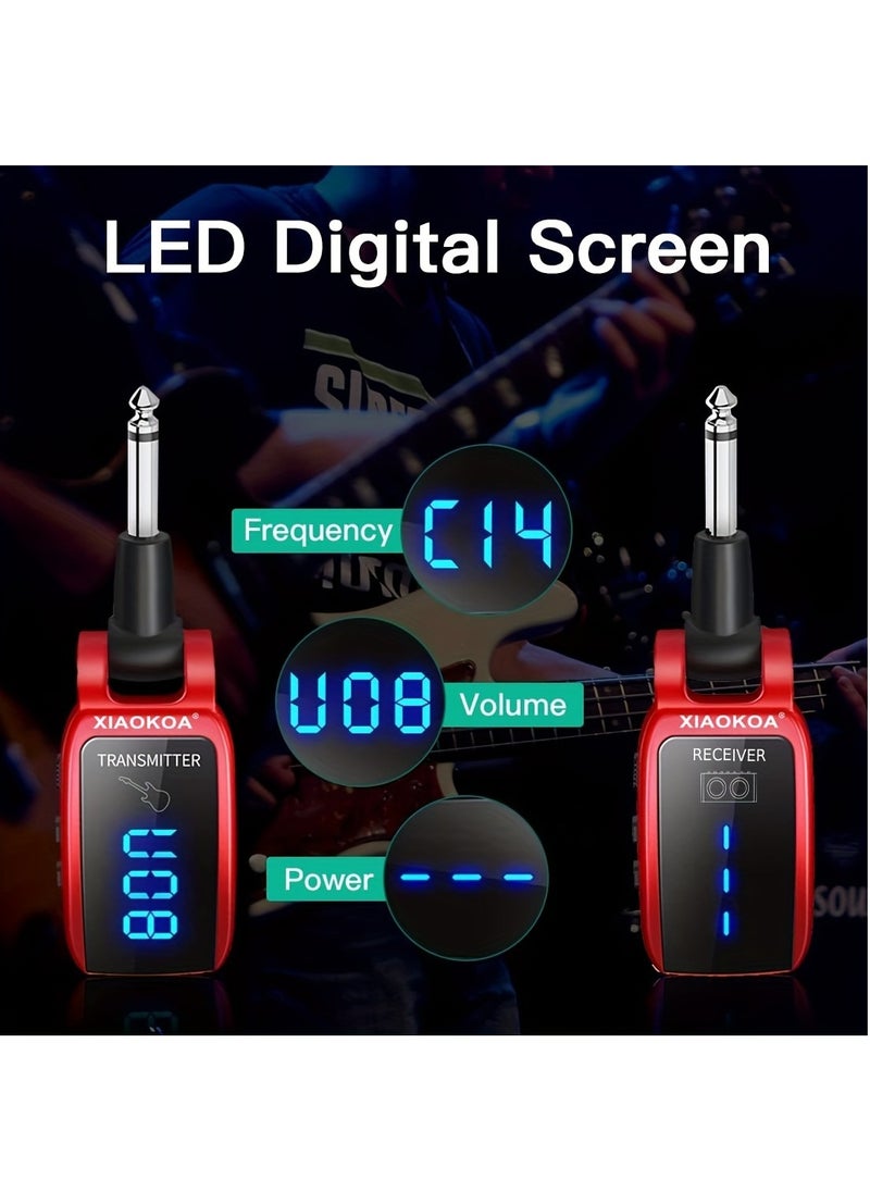 Generic Pick Up Wireless Guitar System Rechargeable Guitar Transmitter Receiver Set Electric Guitar Bass Pick Up (Black)  - Image 5