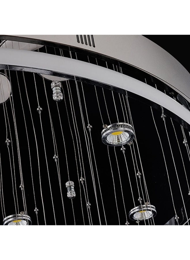 DANUBE HOME Danube Home Seychelles Modern Chandelier For Living Room| 1- Light Indoor Lighting Fixture With LED-Lights (Included)| Stainless Steel Frame, Chrome Finish|3000K Light|L45xW80xH45cm (1 Year Warranty)  - Image 4