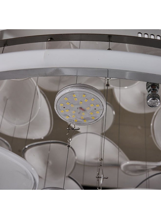 DANUBE HOME Danube Home Seychelles Modern Chandelier For Living Room| 1- Light Indoor Lighting Fixture With LED-Lights (Included)| Stainless Steel Frame, Chrome Finish|3000K Light|L45xW80xH45cm (1 Year Warranty)  - Image 3