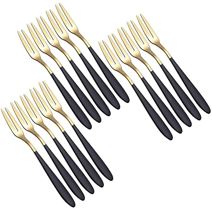 Lucci Fruit Fork Dessert Forks Salad Forks Stainless Steel Food Grade Dinner Spoon Table Spoon Tasting Appetizer Forks Portable Cocktail Salad Forks for Party Banquet 15 - Image 1