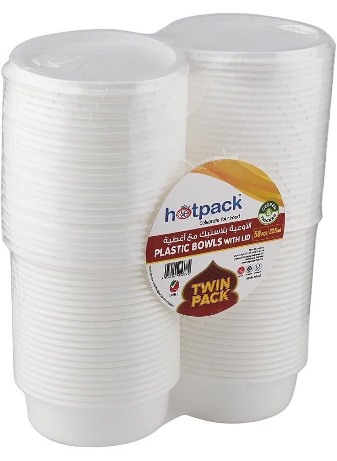 Hotpack Hotpack Plastic Bowl with LID 225ml X 2 Pack (25 Pieces X 2 Pack)  - Image 3
