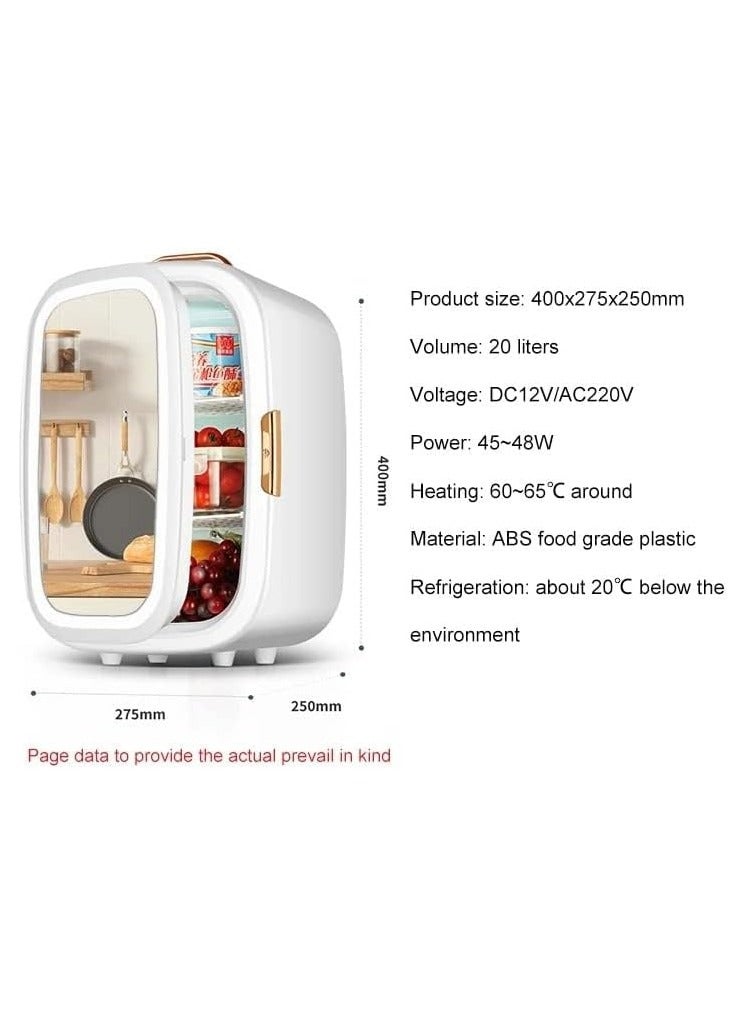LIMOS Makeup Fridge with LED light Mirror Portable 20L Mini Skincare cooler and warmer AC/DC for Beauty Products - Image 2