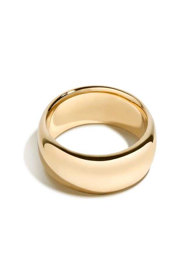 Tioneer Jewelry | Sterling Silver Plain Dome Wedding Band | Wedding Band for Women & Men | Sterling Silver Jewelry, Gold, 6mm, Size 9 - Image 1