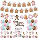 K KUMEED Christmas Birthday Decorations Pink Gingerbread Man Merry Birthday Theme Banner Candy House Cake Topper Latex Balloons for Boys Girls Parties - Image 2