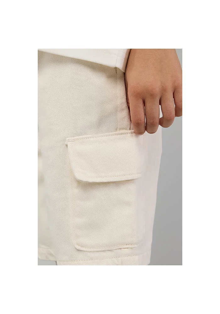 R&b Solid Cargo Shorts with Button Closure