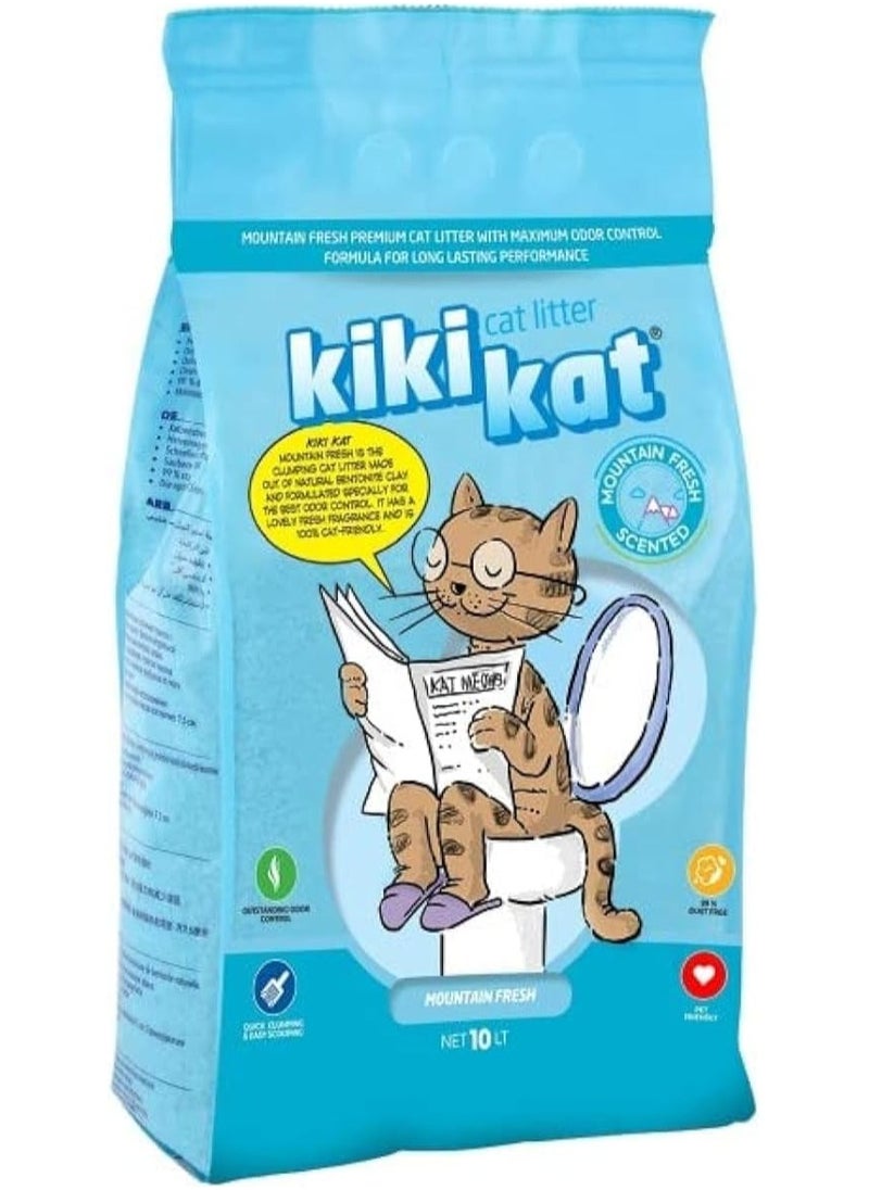 Cat Litter KikiKat Cat Litter Mountain Fresh 10L  - Image 1