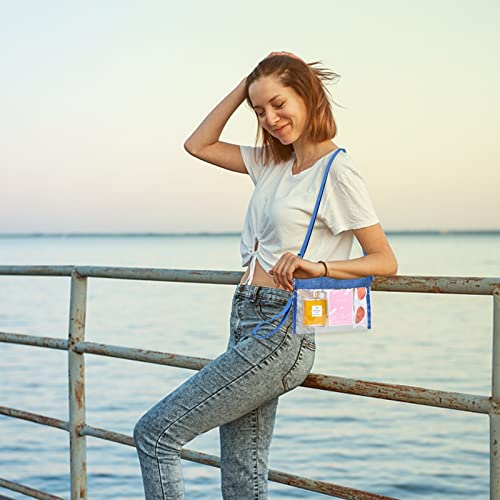 USPECLARE Clear Crossbody Purse Bag Stadium Approved Clear Tote Bag for Work Concert Sports(Blue) - Image 5