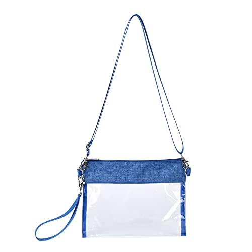 USPECLARE Clear Crossbody Purse Bag Stadium Approved Clear Tote Bag for Work Concert Sports(Blue) - Image 2