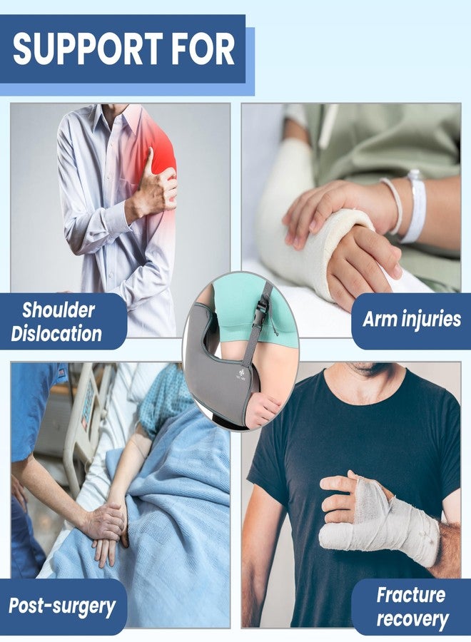 NECARE Premium Arm Sling Tropical, 1 Piece (Cotton, Grey, XXL) - Image 4