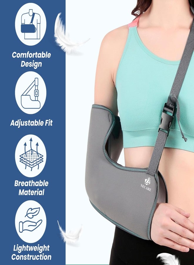 NECARE Premium Arm Sling Tropical, 1 Piece (Cotton, Grey, XXL) - Image 2